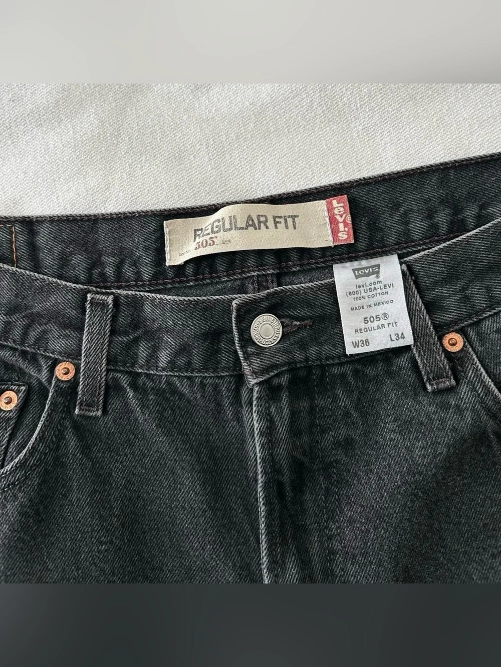 Vintage Levi’s 505 Black Denim Jean Cut Off Shorts